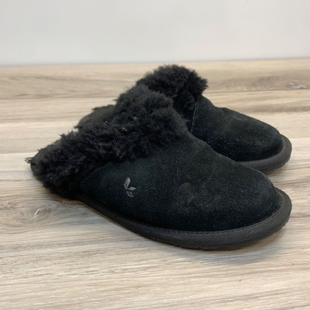 Koolaburra‎ By UGG Womens Milo Slipper Shoes, Black Sz 6 Shearling Lined